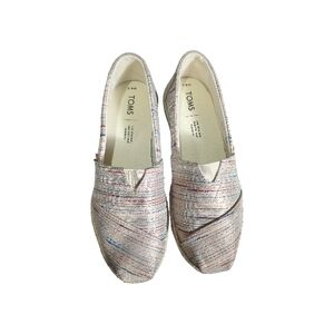 TOMS New W/O Box Sz 6.5 Multicolor Woven Espadrille Slip-Ons Boho, Minimalist